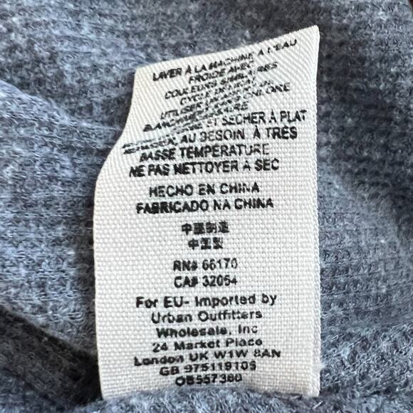 Free People Tunic Top Small Lightweight Waffle Long Sleeve Low Back Gray - Picture 4 of 12